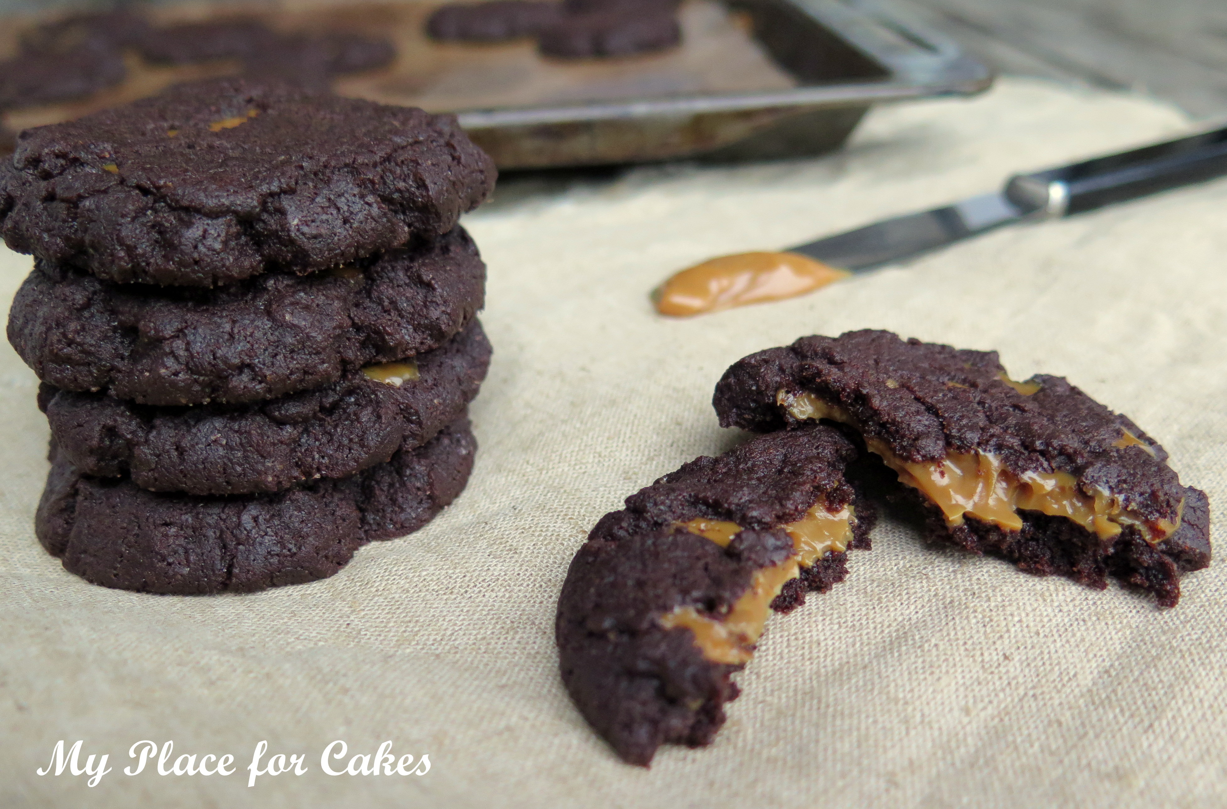 Chokolade cookies med dulche leche