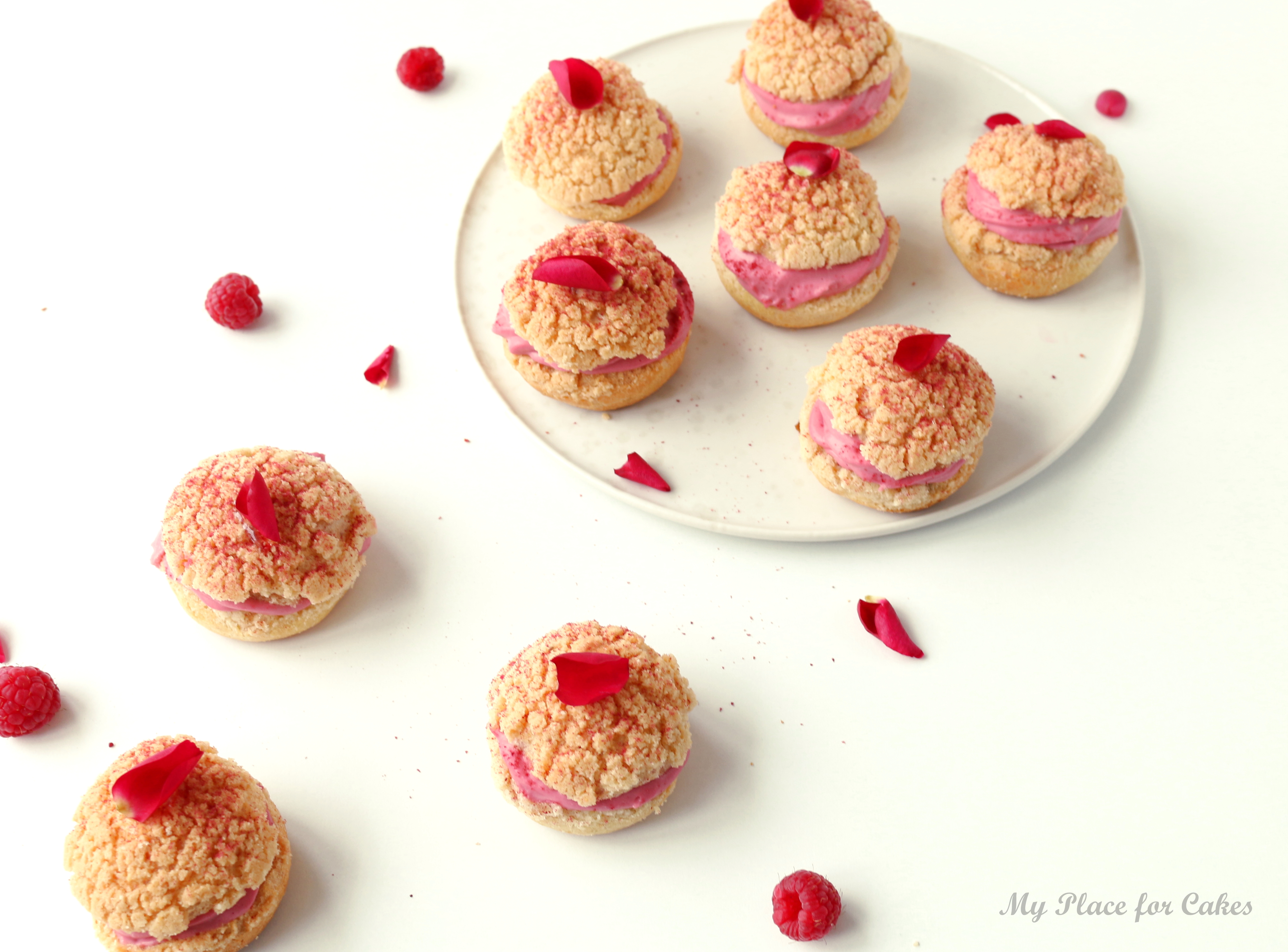choux au craquelins med hindbærcreme