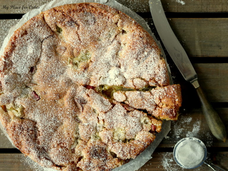 Rabarberkage med hvid chokolade My Place for Cakes