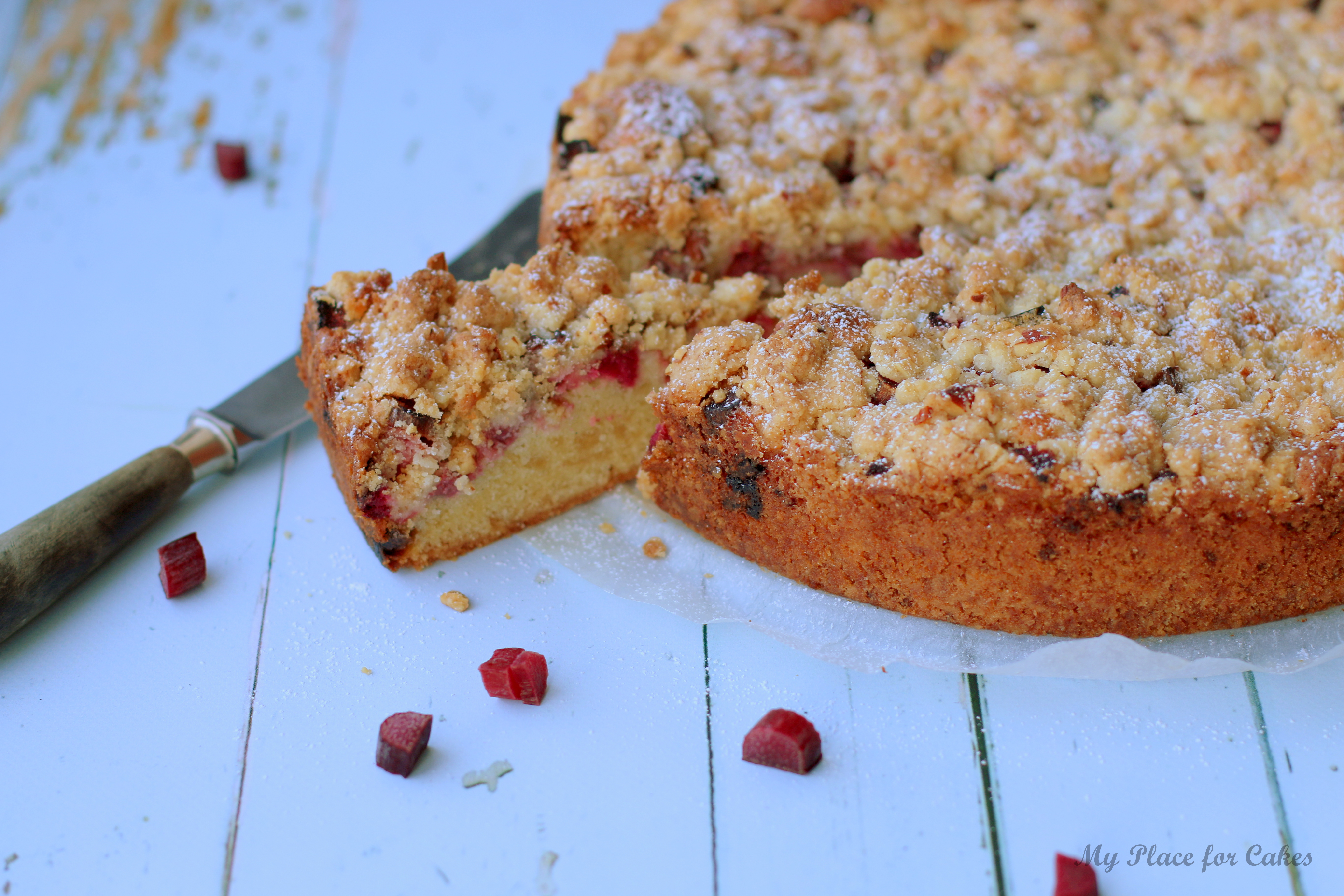 Fantastisk rabarberkage med crumble